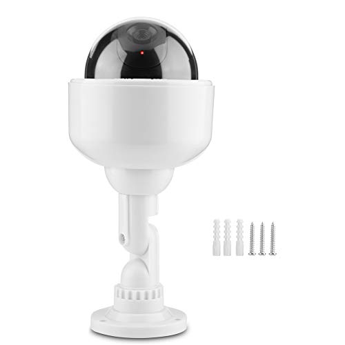 Gefälschte Kamera, Dummy-Überwachungskamera, Kuppelform, Blinkend, Gefälschte Überwachungskamera, Dummy-Kameras für Außenkameras mit 360°-Drehung von ZAICOLER