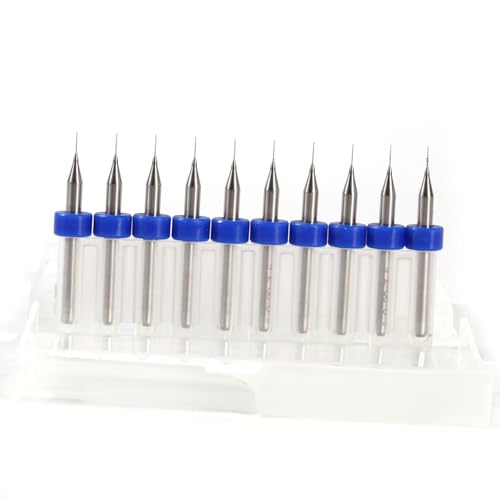 Micro -Bohrer Bit Set, PCB Print Circuit Board Carbid Micro Drill Bits Werkzeugset Kleiner Bohrer Bit Bit Bohrmaschine Bit Set mit Aufbewahrungsbox Universal für Schmuck Kunststoff (0,2 mm) von ZAICOLER