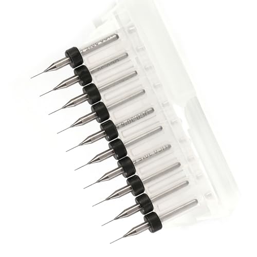 Micro -Bohrer Bit Set, PCB Print Circuit Board Carbid Micro Drill Bits Werkzeugset Kleiner Bohrer Bit Bit Bohrmaschine Bit Set mit Aufbewahrungsbox Universal für Schmuck Kunststoff (0,3 mm) von ZAICOLER