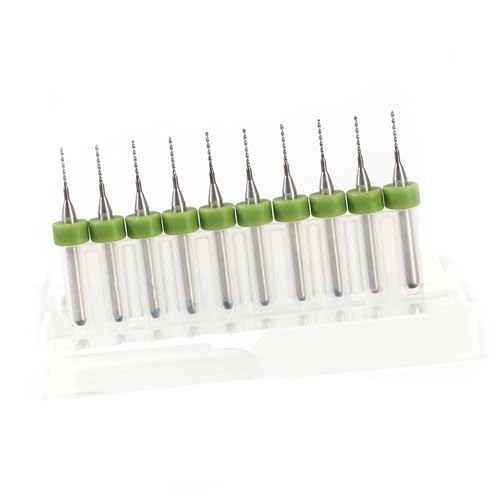 Micro -Bohrer Bit Set, PCB Print Circuit Board Carbid Micro Drill Bits Werkzeugset Kleiner Bohrer Bit Bit Bohrmaschine Bit Set mit Aufbewahrungsbox Universal für Schmuck Kunststoff (0,7 mm) von ZAICOLER