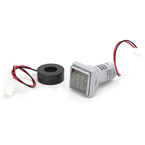 ZAICOLER Aktuelle Spannungs-Messgeräte, Digital-Ammeter-Voltmeter AD16-22FVA 2in 1 Voltmeter-Spannungs-Stromzähler-Tester LED-Anzeige-Voltmeter-Mess Anzeige (WHITE) von ZAICOLER