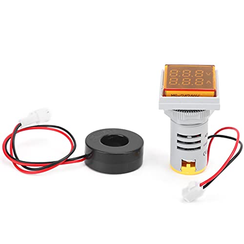 ZAICOLER Aktuelle Spannungs-Messgeräte, Digital-Ammeter-Voltmeter AD16-22FVA 2in 1 Voltmeter-Spannungs-Stromzähler-Tester LED-Anzeige-Voltmeter-Mess Anzeige (YELLOW) von ZAICOLER