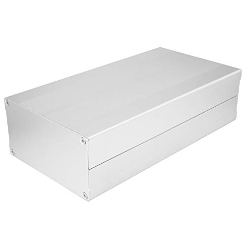 ZAICOLER Aluminium -Projektbox, 55x106x200mm Split -Typ -Wärme, die Aluminiumgehäuse Elektronischer Projektbox mit Schallwand und Schraube für Decoder, Controller, ((Sandsilber und flacher Teller)) von ZAICOLER