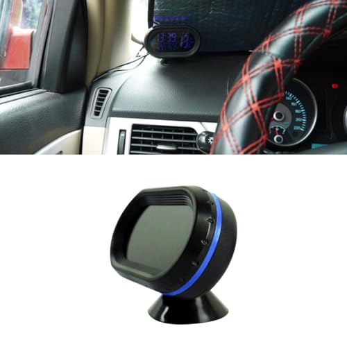 ZAICOLER Auto -Thermometer, DC 12V Automobiluhr LED LED Auto TEILE TEMETER TEILEMETRIGKEITSPLECTER -Spannungstester mit 50 ° C Bis +70 ° C Autosauto Temperatur Armaturenbretttakt für (BLUE) von ZAICOLER