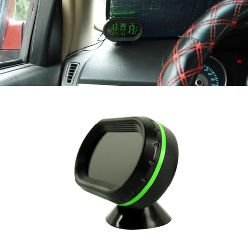 ZAICOLER Auto -Thermometer, DC 12V Automobiluhr LED LED Auto TEILE TEMETER TEILEMETRIGKEITSPLECTER -Spannungstester mit 50 ° C Bis +70 ° C Autosauto Temperatur Armaturenbretttakt für (GREEN) von ZAICOLER