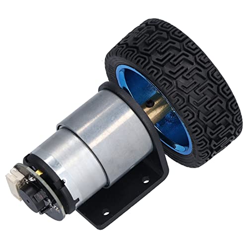 ZAICOLER DC -Motorkit, Encoder -Motor -Set -Kit 6mm Welle mit Montagehalterung DC -Getriebemotor -Encoder -Motor für Smart Car Roboter DC6V JGB37-520 (12RPM) von ZAICOLER