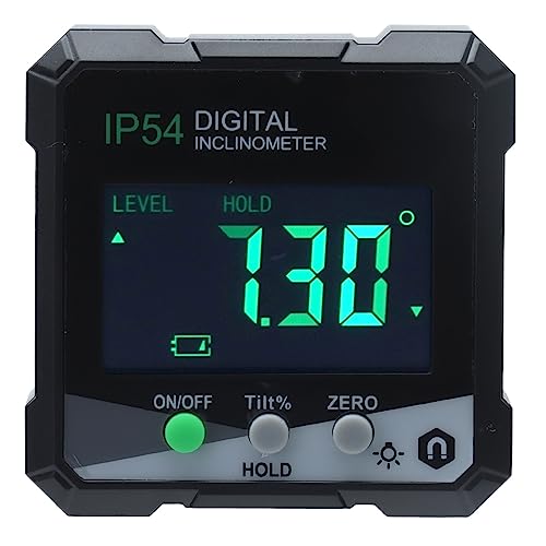 ZAICOLER Digitalwinkel -Finder, 4x90 ° IP54 LCD -Schloss Magnetischer Digital -Probewinkel -Messwerkzeug mit Schraubendreher für Holzbearbeitung, Bau, Maschinen, Telekommunikation von ZAICOLER
