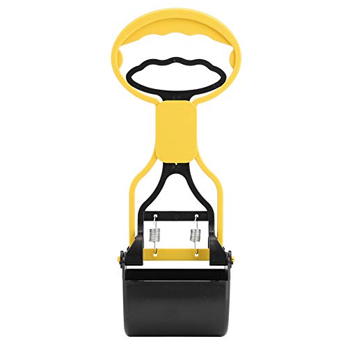 ZAICOLER Dog Pooper Scooper, 28cm Plastikwelpen-Abfall Entferner, der Clip Aufnimmt Dog Poop Scooper Dog Poop Scoop Scoop mit Langem Griff Zum Abholen von Abfällen (Yellow) von ZAICOLER
