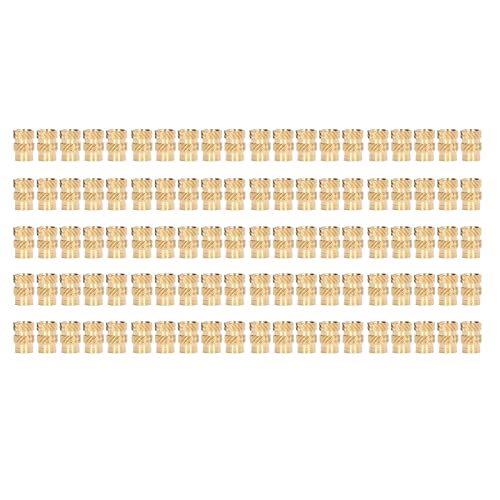 ZAICOLER Gewindeeinsätze, 100 Stück Messingeinsatz Messing-Rändelgewindeeinsatz Einbettungsmutter Gratfreier Rändelgewindeeinsatz für 3D-Drucker (M4x8x6) von ZAICOLER