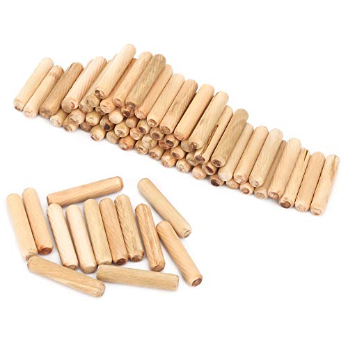 ZAICOLER Holzdübelstifte, Holzbearbeitungs -Dübelstifte 1 Pack Holzbearbeitung Rund Geriffelte Holz Runde Flugte Dübelstifte Holzhandwerk Dübelstifte (8 * 40 mm eine Packung) von ZAICOLER