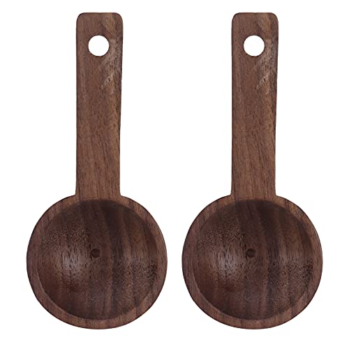 ZAICOLER Holzschaufel, Walnuss Holz Messlöffel Kaffee Kaffee Teelöffel Glotz Holz Esslöffel Messlöffel für Tee Zuckermehl ((2 verkaufte Stücke) #2 108 mm Walnuss) von ZAICOLER