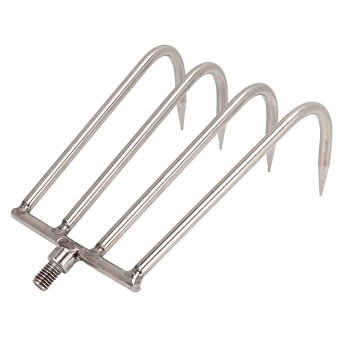 ZAICOLER Lake Unkraut -Rechen, Edelstahl 4 Zähne Hand Rechen Tragbarer Wasserkrautsharken mit 8 Mm Gewinde Grenzfläche Seetang Rake Muschel Zum Fischen (L) von ZAICOLER
