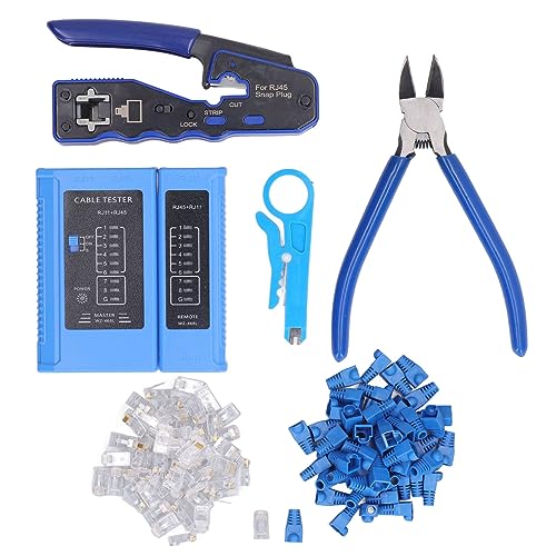 ZAICOLER RJ45 Crimp -Werkzeugkit, RJ45 Crimp -Werkzeugkit 8p8c Modulare Steckverbinder Crimping Tool Crimper Draht Stripper Zange Multifunktionales Crimp -Werkzeug für Cat5e Cat6 Cat6a von ZAICOLER