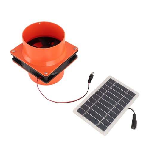 Solar Ventilator, Monokristallines Silizium ABS Solarlüfter Ventilator Solarbetrieben 10W 5V für Rundrohr-Haustierstall, Hühnerstall von ZAICOLER