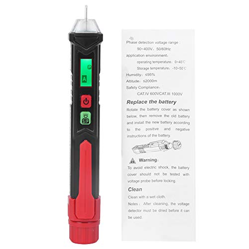 ZAICOLER Spannungstester, HT100P -Phase -Phase -Rotationsindikator -Spannungsdetektor -Elektrikertester mit Taschenlampe Zum Testen von Wechselstromkabeln, Leistungsschalter, Wandstecker von ZAICOLER