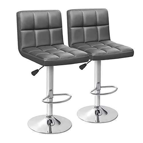 Barhocker 2er Set Barstuhl Tresenhocker Metallbeine Bistrohocker mit Fußstütze Barstuhl Moderne Tresenhocker 360° Drehbar Küchenhocker Höhenverstellbar für Küche/Hausbar/Esszimmer von ZAIHW