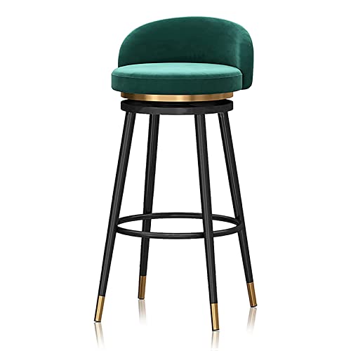 Barhocker Barstuhl Aus Samt,modern Tresenstuhl Barhocker Drehbar Hocker Mit Lehne Und Fußstütze Barstuhl Bar Stühle Metall Bar Stool Für Bar/Café/Kücheninsel von ZAIHW