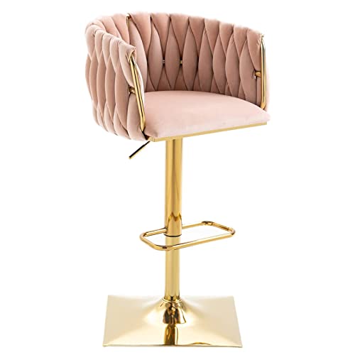 Barstuhl Aus Samt Moderne Elegante Tresenhocker 360°drehstuhl Küchenhocker Bistrohocker Barhocker Mit Hoher Rückenlehne Und Fußstütze,für Bar/Café/Kücheninsel Grau von ZAIHW