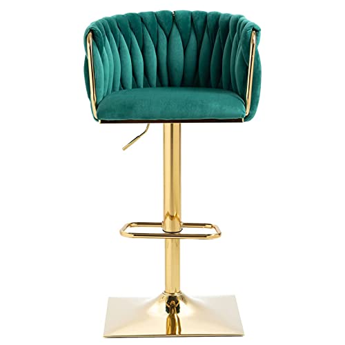 Barstuhl Aus Samt Moderne Elegante Tresenhocker 360°drehstuhl Küchenhocker Bistrohocker Barhocker Mit Hoher Rückenlehne Und Fußstütze,für Bar/Café/Kücheninsel Grau von ZAIHW