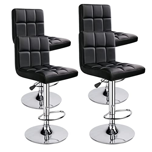Moderne Tresenhocker 360° Drehbar Küchenhocker Barhocker 4er Set Barstuhl Tresenhocker Metallbeine Bistrohocker mit Fußstütze Barstuhl Höhenverstellbar für Küche/Hausbar/Esszimmer von ZAIHW