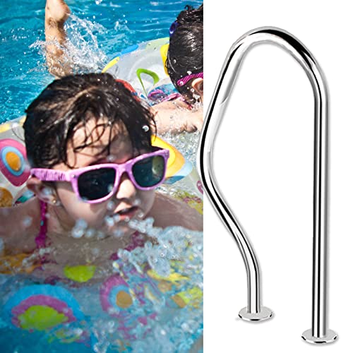 Pool-Handlauf, Spa, Treppengeländer, Edelstahl, Poolgriff, silber, tragbar, Einstiegshilfe, ideal für Schwimmbäder, Neigungspositionen, Wasserpark usw. von ZAIHW