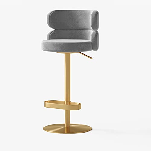 Samt Barhocker Moderne Gepolsterte Drehstuhl-barhocker Barstuhl Tresenhocker Metallbeine Bistrohocker Mit Fußstütze,für Wohnzimmer Esszimmer Küche Shop Kreative von ZAIHW