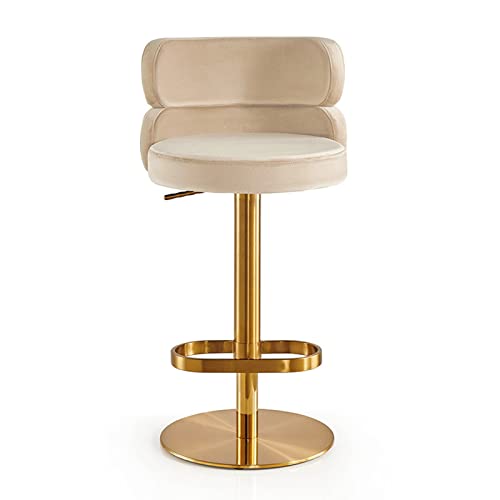 Samt Barhocker Moderne Gepolsterte Drehstuhl-barhocker Barstuhl Tresenhocker Metallbeine Bistrohocker Mit Fußstütze,für Wohnzimmer Esszimmer Küche Shop Kreative von ZAIHW