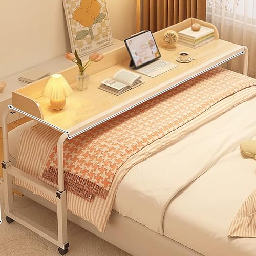 Über dem Bett, Tisch mit Rädern, Überbetttisch, Überbetttisch, Kingsize-Bett, Überbettschreibtisch, Überbetttisch mit Rollen, höhenverstellbarer mobiler Kreuzbetttisch, geeignet für überall im Haus. Über dem Bett, Tisch mit Rädern, Überbetttisch, Überbetttisch, Kingsize-Bett, Überbettschreibtisch, Überbetttisch mit Rollen, höhenverstellbarer mobiler Kreuzbetttisch, geeignet für überall im Haus. von ZAIHW