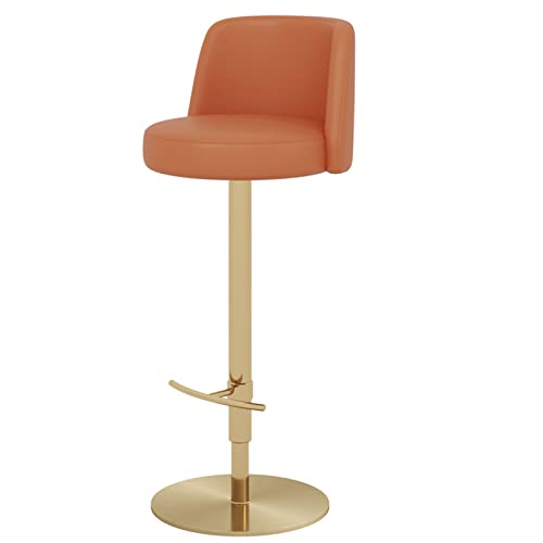 hochhocker Moderne Gepolsterte Drehstuhl-barhocker Kunstleder Barstuhl Tresenhocker Metallbeine Bistrohocker Mit Fußstütze 360° Drehbar Barstuhl Für Küche/Hausbar von ZAIHW