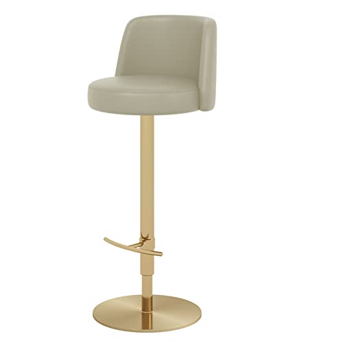 hochhocker Moderne Gepolsterte Drehstuhl-barhocker Kunstleder Barstuhl Tresenhocker Metallbeine Bistrohocker Mit Fußstütze 360° Drehbar Barstuhl Für Küche/Hausbar von ZAIHW