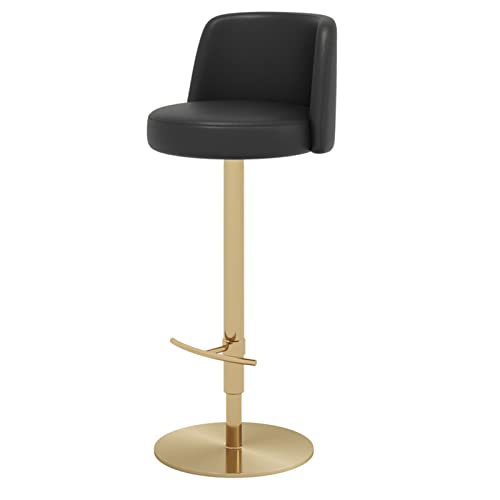hochhocker Moderne Gepolsterte Drehstuhl-barhocker Kunstleder Barstuhl Tresenhocker Metallbeine Bistrohocker Mit Fußstütze 360° Drehbar Barstuhl Für Küche/Hausbar von ZAIHW