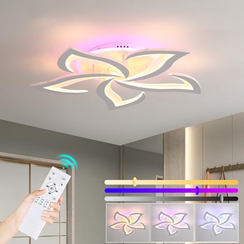 ZAITINZ Deckenlampe Led,5 blütenblätter Wohnzimmerlampe,Deckenlampe weiß Blütentyp,Deckenleuchte Dimmbar mit fernbedienung mit Memory Funktion,Led Deckenleuchte 50 W,Moderne Deckenleuchten 3000K-6000K ZAITINZ Deckenlampe Led,5 blütenblätter Wohnzimmerlampe,Deckenlampe weiß Blütentyp,Deckenleuchte Dimmbar mit fernbedienung mit Memory Funktion,Led Deckenleuchte 50 W,Moderne Deckenleuchten 3000K-6000K von ZAITINZ