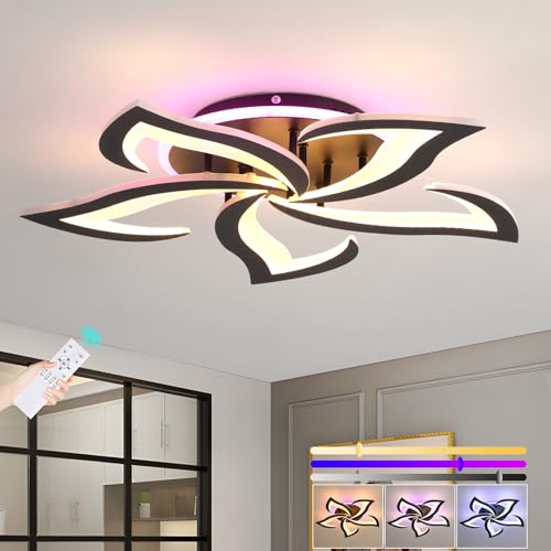 ZAITINZ Deckenlampe Led,5 blütenblätter Wohnzimmerlampe,Deckenleuchte Dimmbar mit fernbedienung,lampe wohnzimmer 50W,Moderne Deckenleuchten mit Memory Funktion,Led Deckenleuchte Schwarz 3000-6000K ZAITINZ Deckenlampe Led,5 blütenblätter Wohnzimmerlampe,Deckenleuchte Dimmbar mit fernbedienung,lampe wohnzimmer 50W,Moderne Deckenleuchten mit Memory Funktion,Led Deckenleuchte Schwarz 3000-6000K von ZAITINZ