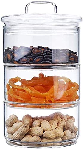 Glas Und Deckel Kreative Stapelbare Feuchtigkeitsfeste Flasche Gewürz Lagerung Küche Lebensmittel Obstschale Candy Jar-A von ZAIZAI