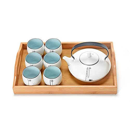 ZAJ Tee Set Keramik-Tee-Set mit Teetablett - Keramik Teekanne Tasse Set - Chinesisches Porzellan-Tee-Set - Weiß Glasierter Teekanne Teetasse Set Teeservice (Color : C) von ZAJ