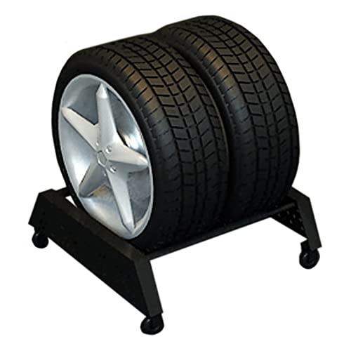 ZAJCI Rolling Tire Storage Rack, Einstellbare Garage-Reifen Stehen-Display Mit Rädern, Indoor/Outdoor Boden-Reifen-Organizer, Schwarz Stahl von ZAJCI