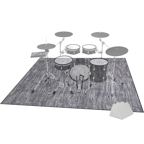 120 x 100 cm Schlagzeugteppich Schlagzeug Teppich Drum Teppich Schallschutz Teppich Professioneller Trommel teppich Antivibrationsmatten für Musikinstrumente Schallschutz Akustik Trommel Teppich von ZAJENKUB