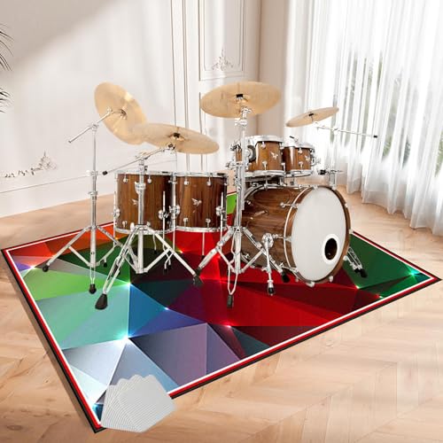 140 x 120 cm Drum Teppich Schlagzeugteppich Elektronisches Schlagzeug Rug Schallschutz Teppich Matte Professionelles rutschfeste Schallschutzmatte Dicht Gewebter Oberfläche Zubehör für Drum Kit von ZAJENKUB