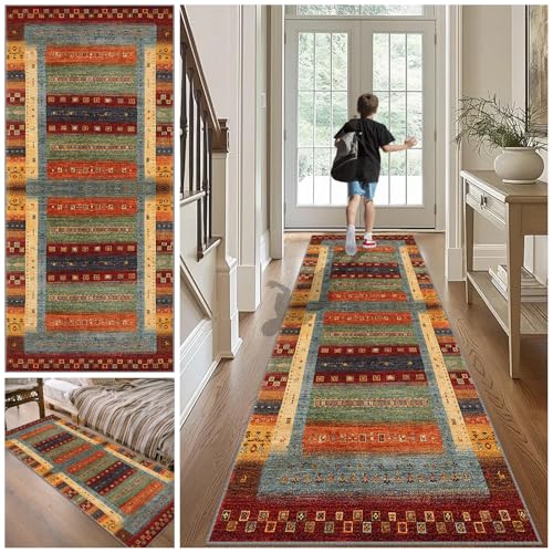 ZAJENKUB 100 x 400 cm Teppich Läufer Flur, Küchenläufer Waschbar rutschfest, Kurzflor Teppichläufer, Langer Flur Teppich Läufer für Eingang, Küche, Schlafzimmer, Wohnzimmer, Korridor ZAJENKUB 100 x 400 cm Teppich Läufer Flur, Küchenläufer Waschbar rutschfest, Kurzflor Teppichläufer, Langer Flur Teppich Läufer für Eingang, Küche, Schlafzimmer, Wohnzimmer, Korridor von ZAJENKUB