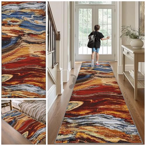 ZAJENKUB 70 x 420 cm Teppich Läufer Flur rutschfest, Küchenteppich, Eingangsteppich, Lang Korridor Teppich, Waschbar Küchenläufer, Flurteppich, Teppichläufer für Küche Fußmatte Entryway von ZAJENKUB