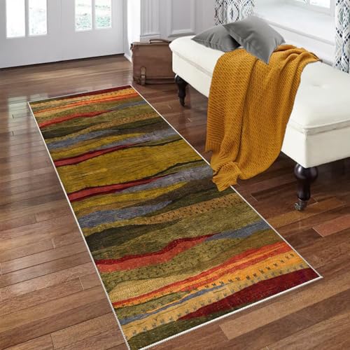 ZAJENKUB 80 x 120 cm Teppich Läufer Flur Küche rutschfest Waschbar Teppich Läufer Flur Flur Teppich Läufer Lang Küchenteppich Läufer für Flur Waschküche Schlafzimmer Eingang Wohnzimmer von ZAJENKUB
