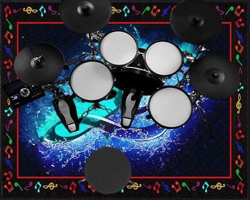 ZAJENKUB Schlagzeugteppich, Schwarz rutschfest Schalldicht Drum Teppich Matte Innen und Außen, Elektronisches Jazz Schlagzeug Kit für Bass Snare Drum, Schallschutz Akustik Teppich 120 x 70 cm von ZAJENKUB