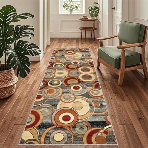 ZAJENKUB Teppich Läufer Flur Küche rutschfest waschbar Teppichläufer Lang 60 x 120 cm Schmutzfangmatte Modern Design Meterware Korridor Tepiche Esszimmer Schlafzimmer Wohnzimmer von ZAJENKUB