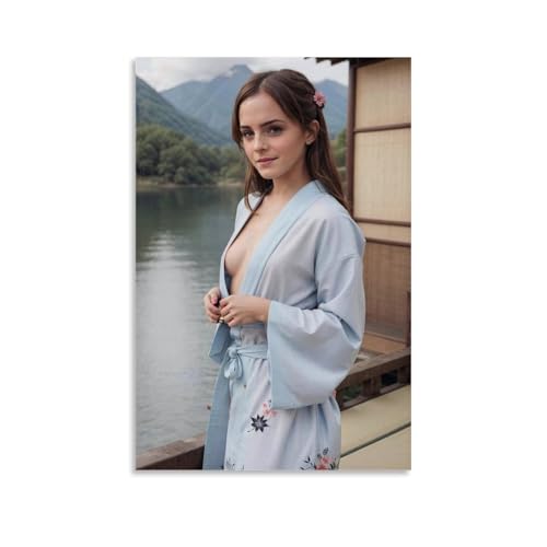 ZAJSGPUR Movie Star Emma Watson Poster Dekorative Malerei Leinwand Wandkunst Wohnzimmer Poster Schlafzimmer Malerei 12x18inch(30x45cm) von ZAJSGPUR