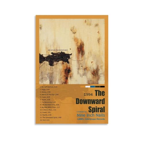 ZAJSGPUR Nine Inch Nails Album The Downward Spiral Minimalism Poster Dekorative Malerei Leinwand Wandkunst Wohnzimmer Poster Schlafzimmer Malerei 08x12inch(20x30cm) von ZAJSGPUR