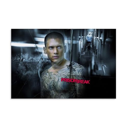 ZAJSGPUR Prison Break Michael Scofield Tattoo Poster Dekorative Malerei Leinwand Wandkunst Wohnzimmer Poster Schlafzimmer Malerei 08x12inch(20x30cm) von ZAJSGPUR