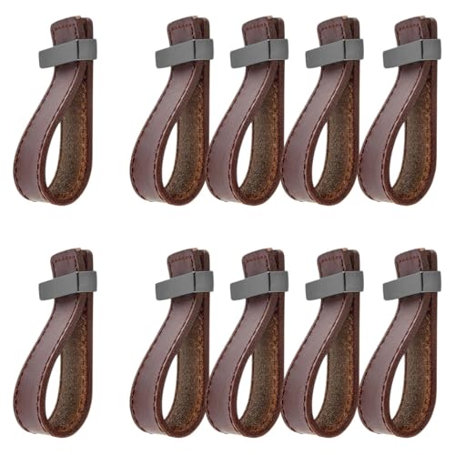 ZAKHSE Möbelgriffe Braun, Ledergriffe für Möbel, 10 Stück Leder Schrankgriffe Einzelloch Lederschlaufe Schubladengriffe mit Schwarz Zinklegierung Metallkopf, Griffe für Küchenschränke-71×40mm ZAKHSE Möbelgriffe Braun, Ledergriffe für Möbel, 10 Stück Leder Schrankgriffe Einzelloch Lederschlaufe Schubladengriffe mit Schwarz Zinklegierung Metallkopf, Griffe für Küchenschränke-71×40mm von ZAKHSE