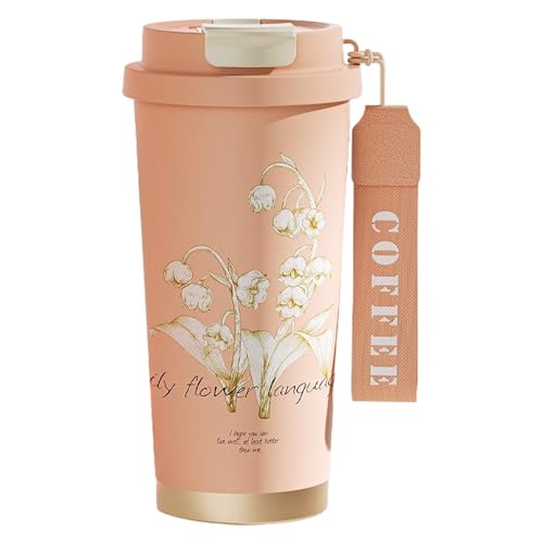 ZAKHSE Thermobecher 530ml, Kaffeebecher To Go, Vergoldete Orchidee 3-in-1-Funktion Thermotasse mit Auslaufsicher Deckel und Strohhalm, Keramische Innenwand Trinkbecher für Damen Mädchen-Rosa ZAKHSE Thermobecher 530ml, Kaffeebecher To Go, Vergoldete Orchidee 3-in-1-Funktion Thermotasse mit Auslaufsicher Deckel und Strohhalm, Keramische Innenwand Trinkbecher für Damen Mädchen-Rosa von ZAKHSE
