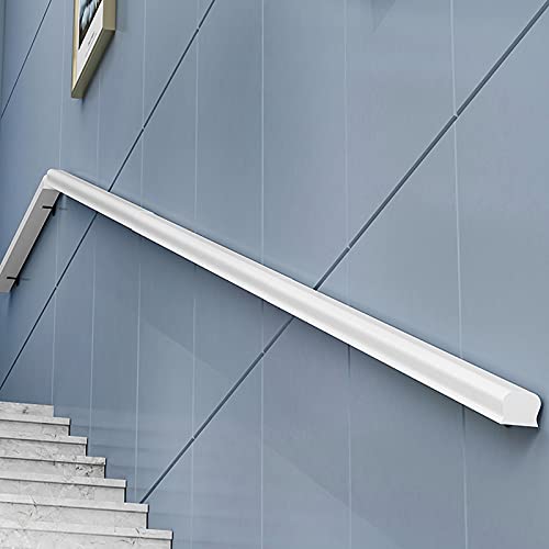 ZAKSEM Handlauf Wand Holzhandlauf, rutschfestes Geländer für Innen- und Außentreppen, Korridor-Stützstange, 5 cm Durchmesser/weiß (Size : 200cm) von ZAKSEM