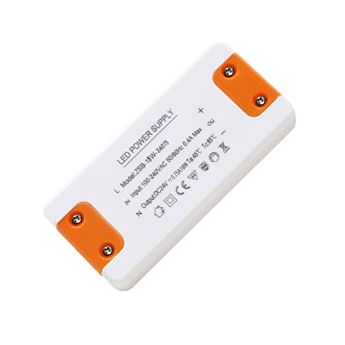 LED Trafo 24V 18W, LED Treiber Netzteil 24v 0.75A, LEd Transformator 230V 24V 18W, trafo 230v auf 24v, für G4 GU5.3 MR11 MR16 LEd Strips, Nicht Dimmbar, Kein Rauschen, Kein LED-Flimmern von ZAKVOP